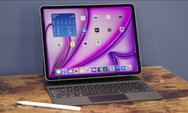 Apple iPad Air M2 review showing the lightweight tablet with Apple Pencil for productivity and creative work